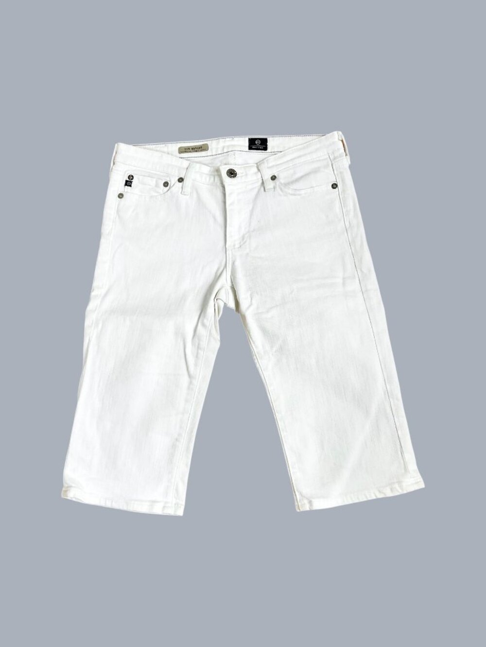 Adriano Goldschmied White Denim Shorts Low Rise  (28)